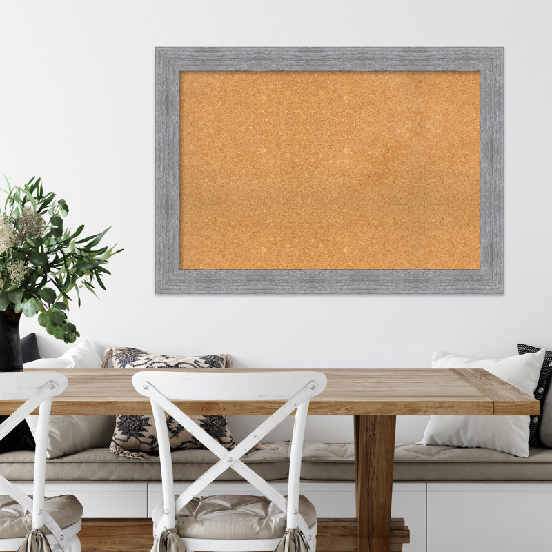 Bark Self-Healing Wall Mounted Corkboard, Distressed Gray, 2'5" H x 3'5" W