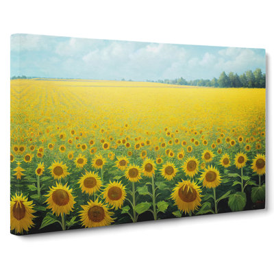 Timeless Sunflower Field - Wrapped Canvas Print