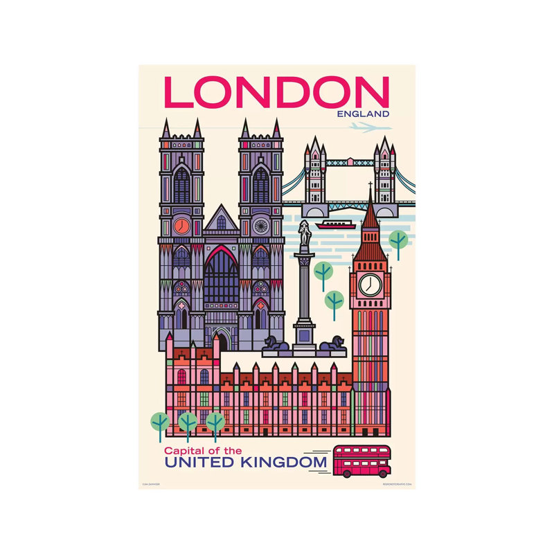 London Travel by Jim Zahniser - Print on Canvas, 66.04cm H x 45.72cm W x 3.81cm D, Wrapped Canvas