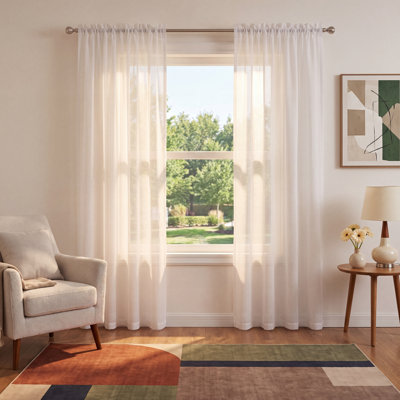 Rod Pocket Sheer Curtains, Home Decoration Grommet Airy & Lightweight Elegant Window Treatments With Light Filtering For Bedroom/Living Room