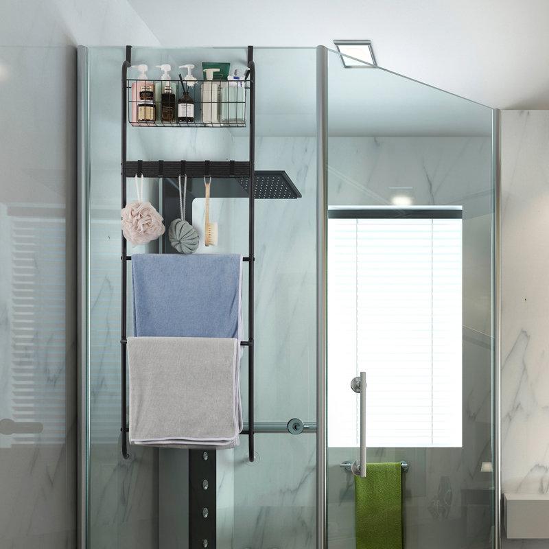 17.1 " 1 - Bar Over-the-Door Towel Rack, Black