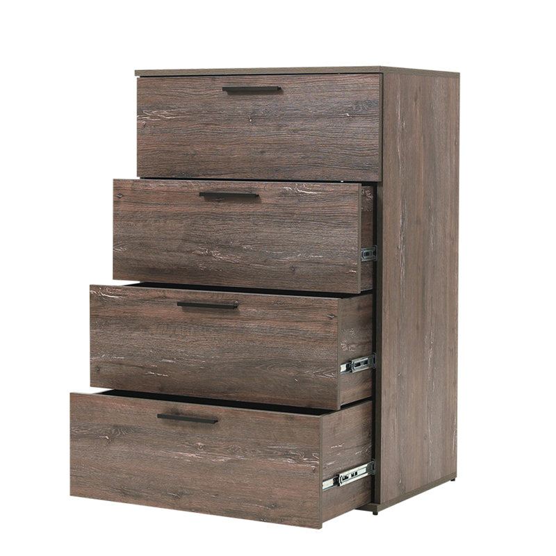 Grande commode à quatre tiroirs Oliver Farmhouse en gris rustique