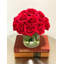 Real Touch Red Rose Arrangement Cylinder Glass