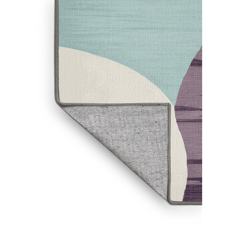 Tapis rose aquarelle lavable à la machine, Carré 4 pi