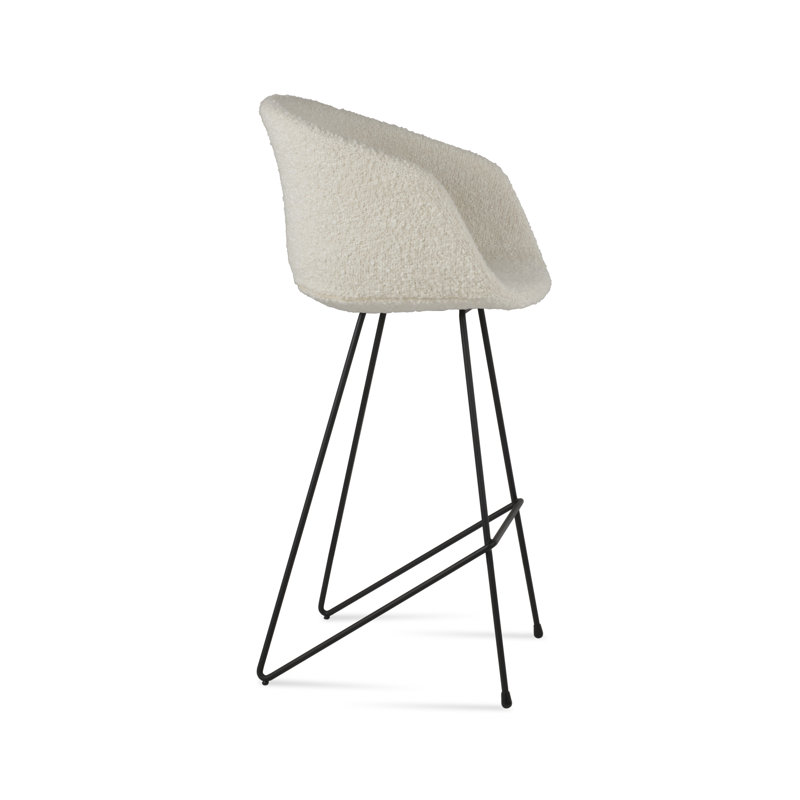 Tabouret de bar et de comptoir pour chat Tribeca, Noir, Blanc cassé, Tabouret de comptoir (siège d'une hauteur de 23,5