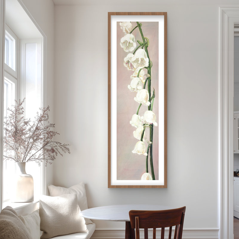Fleurs de muguet - blanc romantique, reproduction encadrée