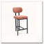 Tabouret de bar rembourré en tissu avec pieds en métal noir pour salle à manger / îlot de cuisine / bar-972728771