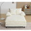 Méridienne surdimensionnée de 54,75 po de largeur, canapé-lit moelleux, assise profonde, velours côtelé, 2 coussins, 4 vitesses réglables, canapé-lit de loisir