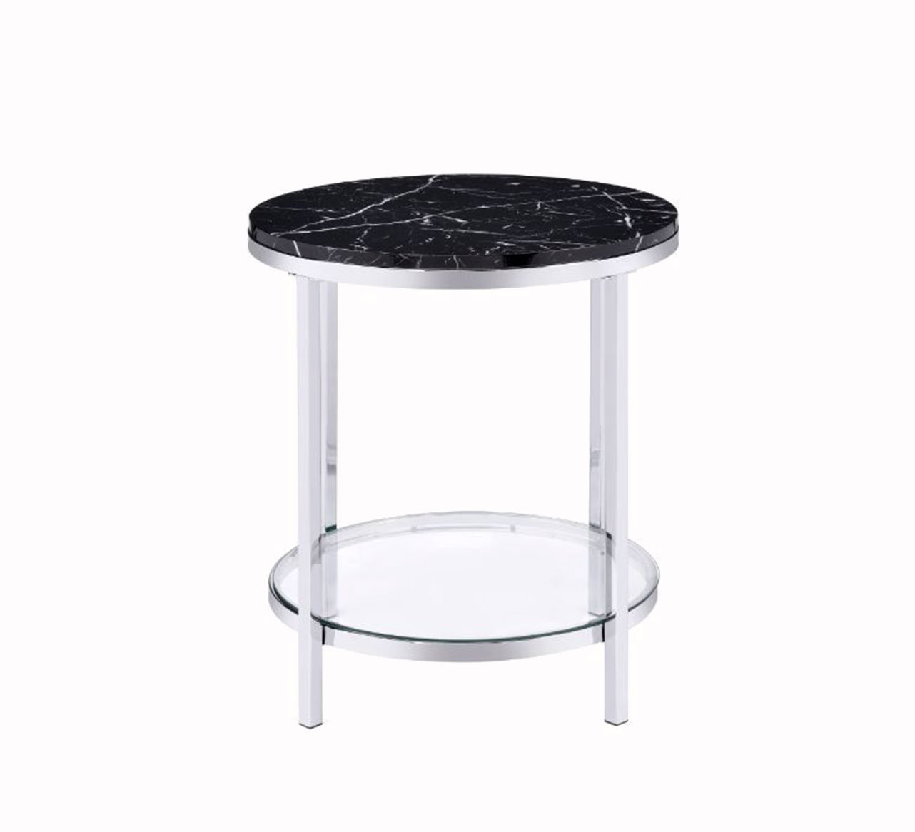 Orren Ellis Delessite Marble Top Sled End Table with Storage | Wayfair