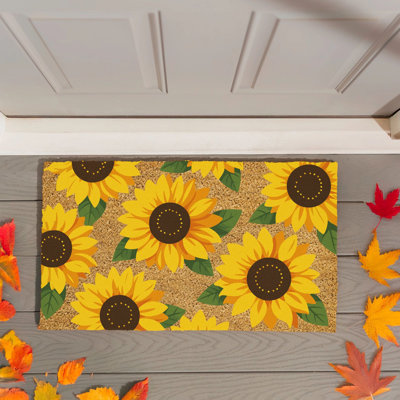 Sentimental Sunflower Coir Mat
