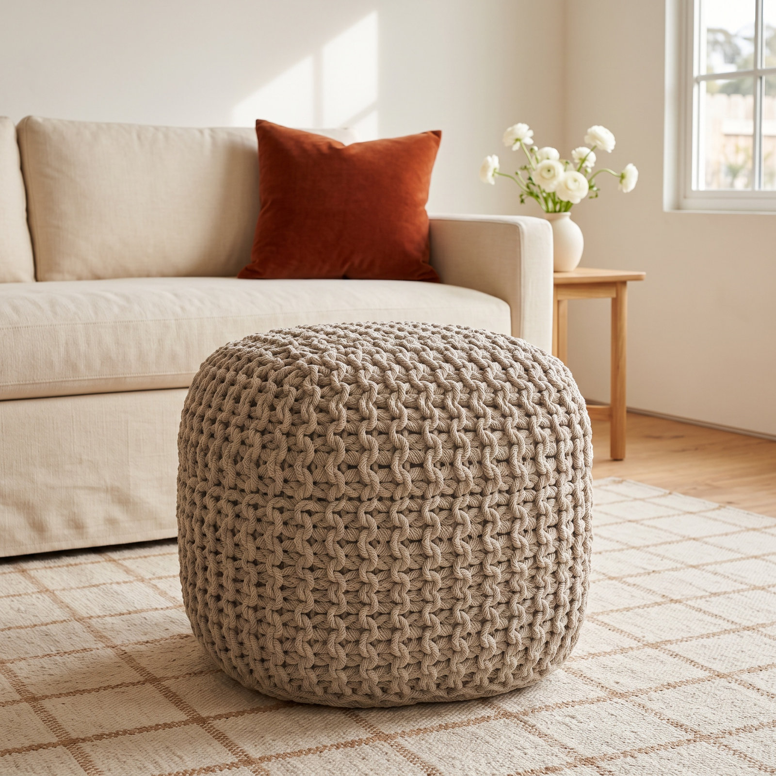 Emil 16 " Cotton Pouffe