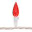 Lumières de Noël à facettes patriotiques à DEL C6 - rouge, blanc et bleu - fil blanc de 16,5 pi - 50 carats