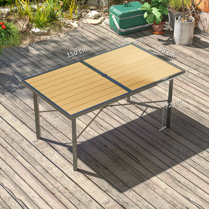 Rectangular Metal Outdoor Dining Table , 150cm cm W 90cm cm D