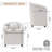 Chenille Fabric Dining Armchair With Back Cushion And Universal Wheels,-108992623