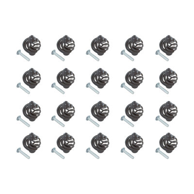 Paquet de 20 boutons d'armoire de 1 3/8 po Outwater - Fabrication moderne en alliage de zinc