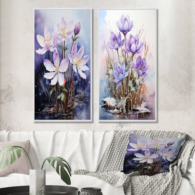 Snowdrops In Amethyst Hues - Snowdrops Canvas Prints Set Of 2