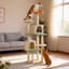 Tour pour chat 65 po beige en forme de patte pour petits et moyens chats