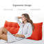 Lit à dossier assis en velours côtelé confortable, tête de lit, coussin de lecture, dossier triangulaire, compression-99222260-99222266