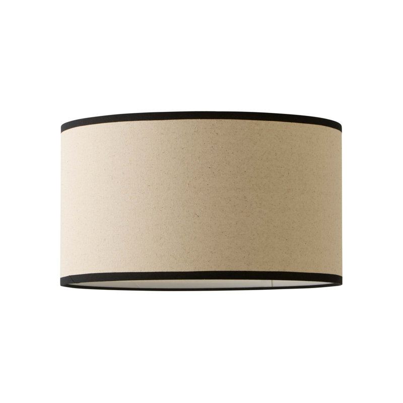 Hazari 20cm H Linen Drum Lamp Shade ( Slip-On ) in Black