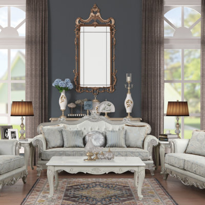 Tuscan Traditional Style Wood Coffee Table With Sophisticated Gray Finish And Enduring Quality