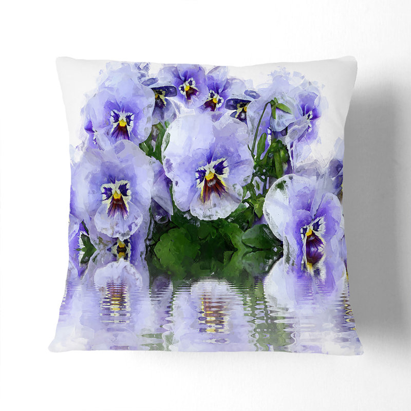 Floral Square Cushion, 40cm H x 40cm W x 15cm D