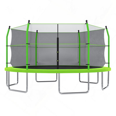 16 ft Heavy Duty Outdoor Trampoline with Safety Enclosure Net and Ladder for Kids and Adults