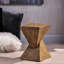 Table d'appoint avec taches foncées distinctives, fabriquée à la main, couleur naturelle, table en forme de l 12,7 po, démarreur de conversation, intérieur / extérieur, X P