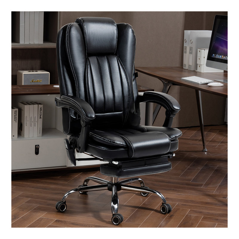 Fauteuil de massage avec chauffeur, repose-pieds, noir