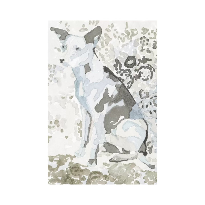 «Dog Study IV» par Stellar Design Studio - peinture sur toile tendue, H 18 po x l 12 po x 1,5 po