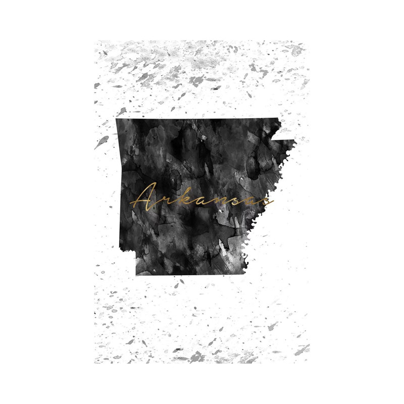 Nouveau-Mexique, noir et or blanc, H 60 po x l 40po x P 1,5 po, Arkansas