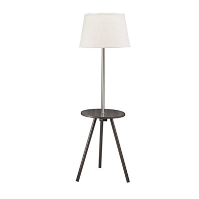 Table d'appoint ronde avec lampe et centrale électrique