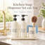 Kitchen Soap Dispenser Set With Ceramic Sponge Holder, Hand And Dish Soap Dispensers With Instant Dry Tray, Soap Dispenser Set For Countertop Sink Organizer Kitchen Decor