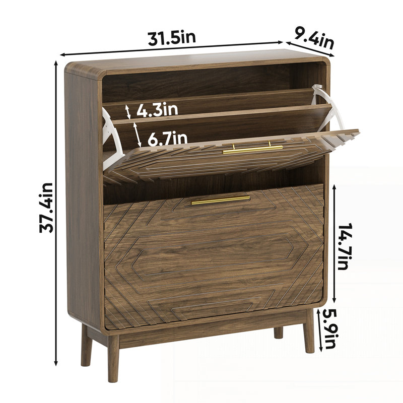 Armoire à chaussures autoportante Mid-Century