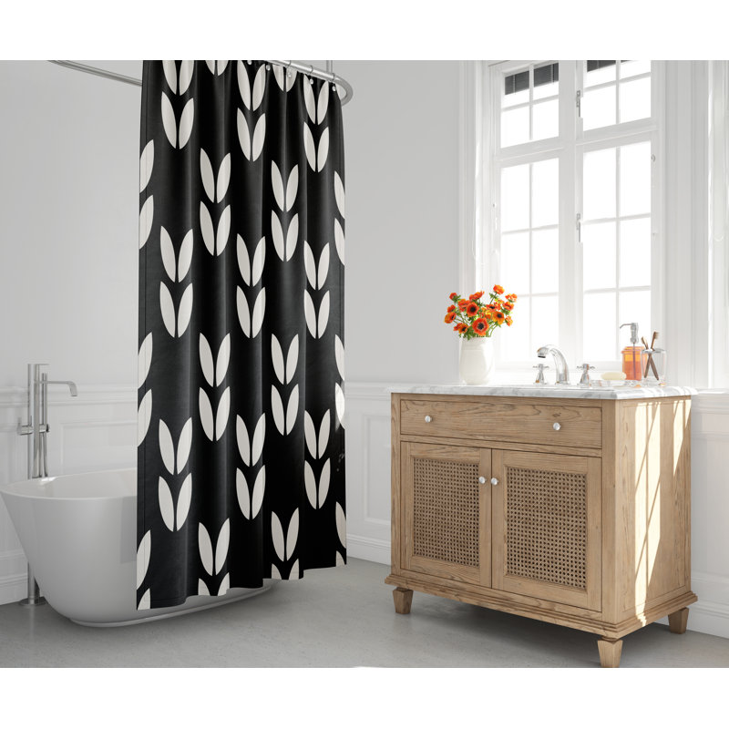Rideau de douche Lief Mid-Century, Noir