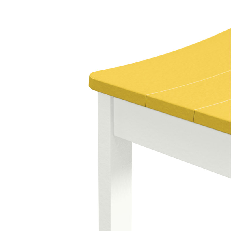 Tabouret de bar sans dossier Shoreline, Blanc / jaune rayon de soleil