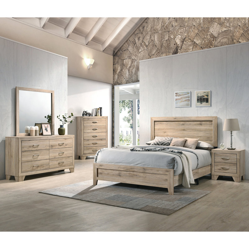 Table de chevet pour chambre à coucher au fini naturel - 2 grands contenants à tiroirs avec glissières à extension d'élément Fabrication d'élégante poignée en métal Article de l'article Pièce Apparence