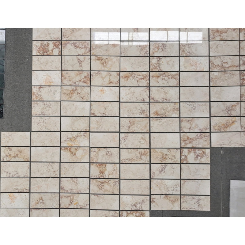 Pink Genuine Marble 12x24 Inch Polished Tiles For Dining Room Wall And Floor, 4 Pieces Per Box, Rare Stone Kitchen Unique Design