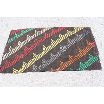 Tapis turc tissé à la main en mélange de laine rouge et bleu, idéal pour les planchers de salon et de chambre à coucher