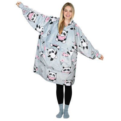 Catalonia Oversized Blanket Hoodie Sweatshirt, Wearable Fleece Pullover, Gift for Adults Men Women