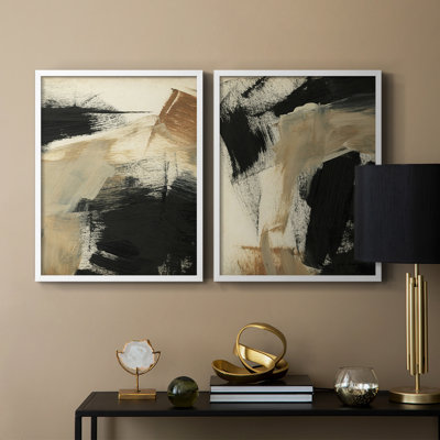 Baked Paintstrokes III - reproduction encadrée de qualité supérieure - prête à être accrochée - aucun clou requis - aucun clou requis