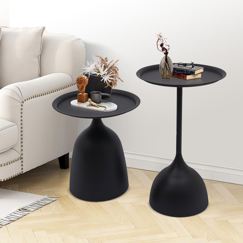 Ensemble de tables d'appoint rondes, Noir, noir, noir, noir