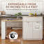 Table de cuisine 82,6 po en MDF avec rangement double-face, 2 tiroirs et 2 tablettes ouvertes blanches-129948091
