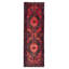 Tapis de couloir unique en laine noué à la main de style années 2000 de 3 pi 3 po x 9 pi 10 po en rouge / bleu marine foncé / beige Amalio