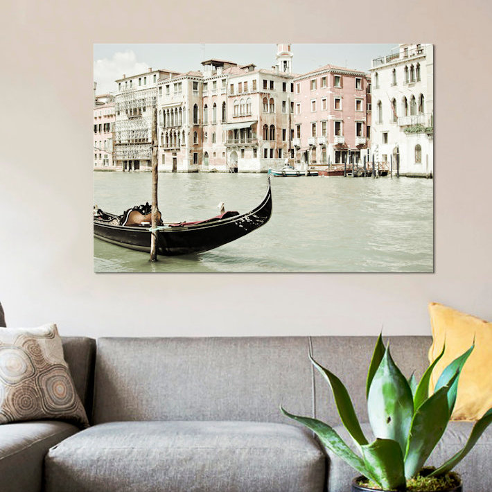 «Bella Venizia» par Lupen Grainne, reproduction de photo sur toile tendue, H 26 po x l 40 po x P 1,5 po, Pas de tapis