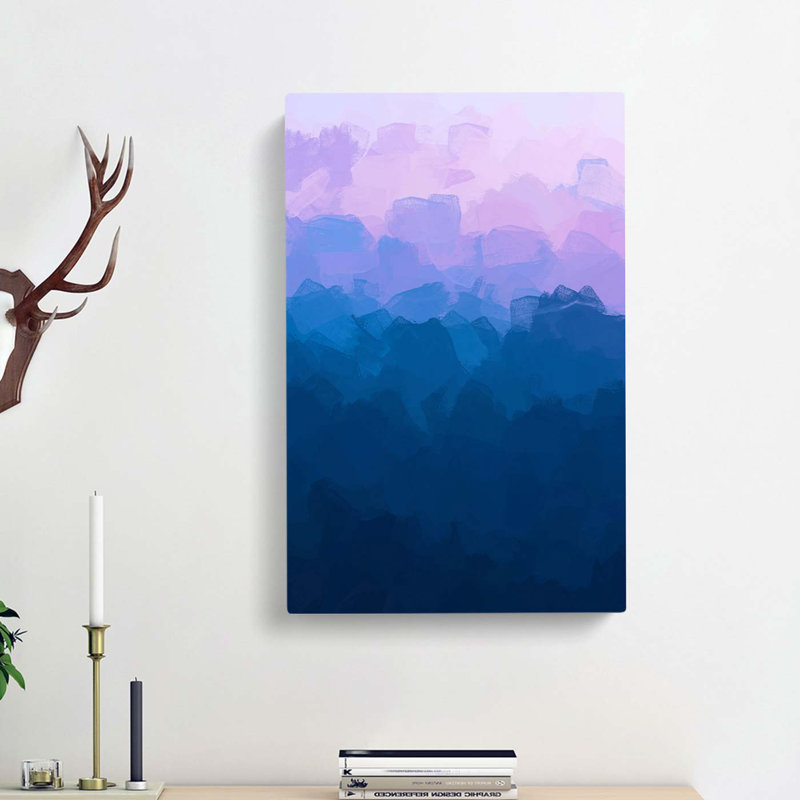 View Of A Mountain Range In Abstract - Wrapped Canvas Painting, 91cm H x 60cm W x 3cm D