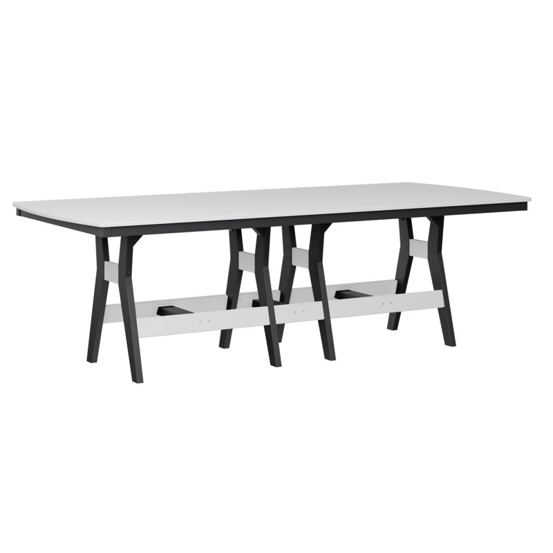 Table rectangulaire à hauteur de comptoir 96 po Berlin Gardens Harbor, Noir, Blanc