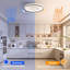 Ventilateur de plafond blanc moderne à 7 pales 19 "avec DEL à changement de couleur à intensité variable et télécommande