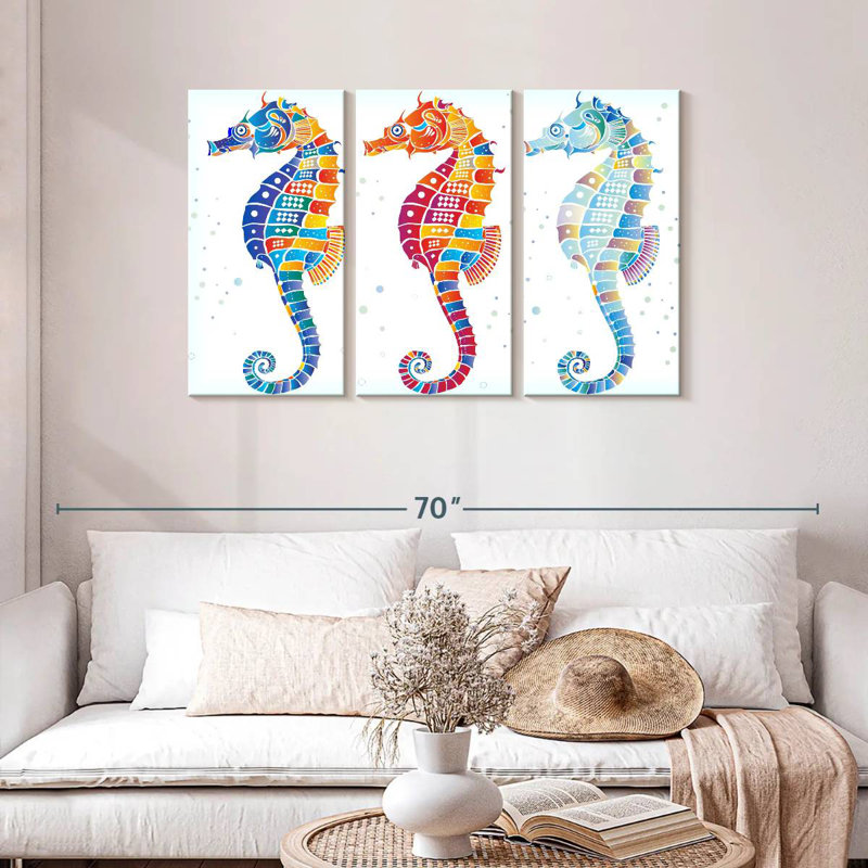 Seahorses Trio, 28" H x 45" W