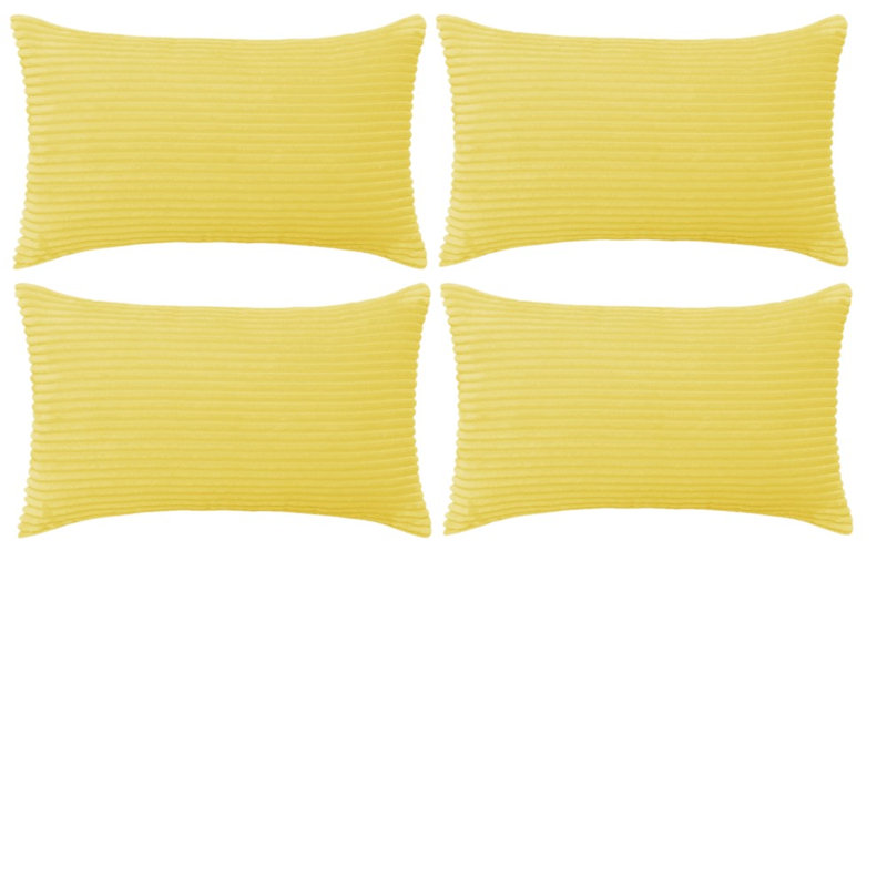 Housse de coussin à rayures, Jaune citron