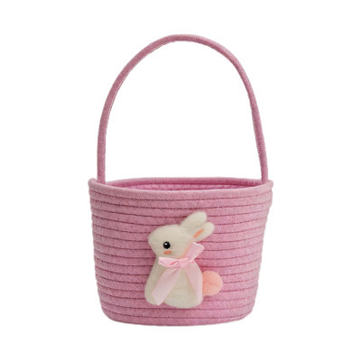 Easter Rope Storage Basket Cottons Woven Decorative Bin Multifunctional Organizer for Home Decor Holiday Holding Eggs Toys Gifts